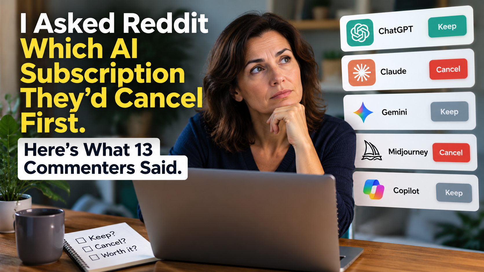 I Asked Reddit Which AI Subscription They’d Cancel First. Here’s What 13 Commenters Said