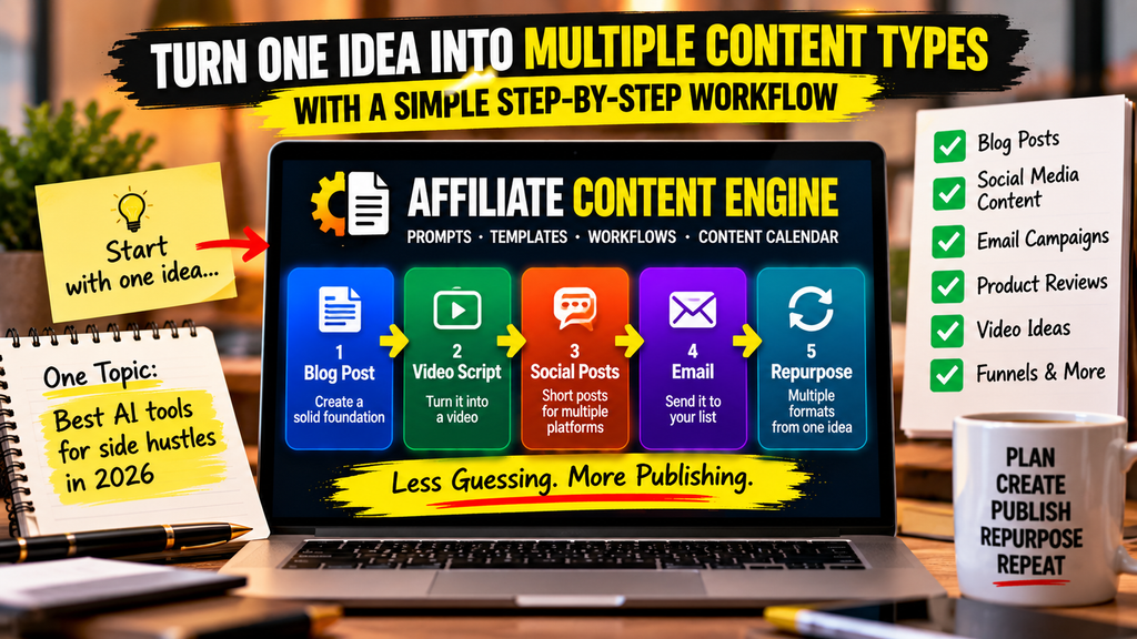 Affiliate Content Engine – Turn One Idea Into Multiple Content Types